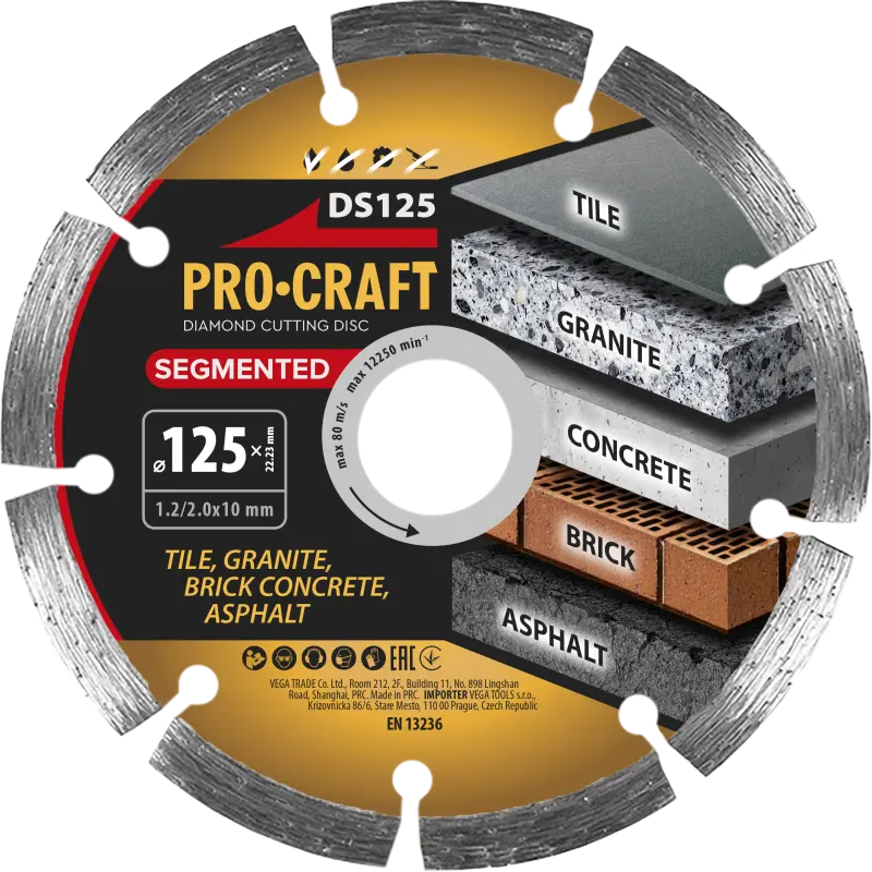 Diamantový rezný kotúč Segmented Procraft DS125 | DS125
