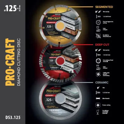 Sada diamantových kotoučů Procraft DS3.125 (DS125/DR125/DC125) (PRCDS3.125)