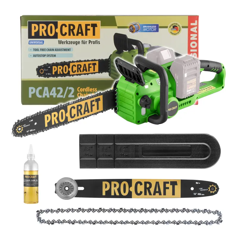 Aku reťazová píla Procraft PCA42/2 (bez batérie a nabíjačky) | PCA42/2