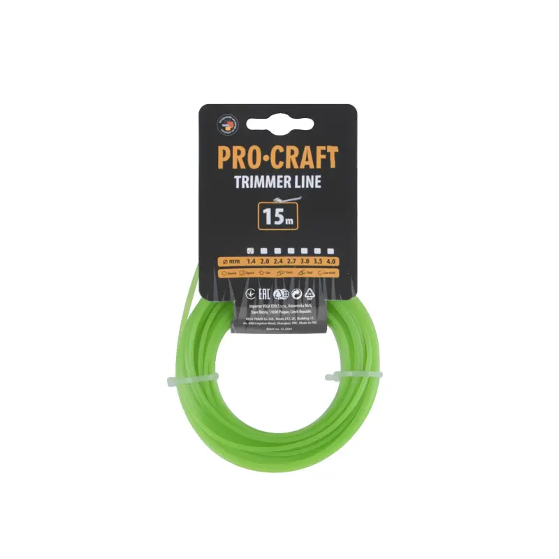 Struna žacia (1.4mm) (15m) štvorec PROCRAFT KV-1.4/15 | KV-1.4/15