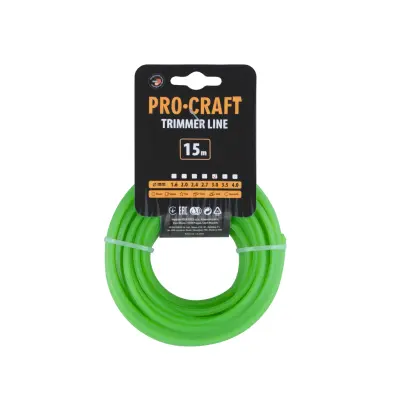 Struna žací (3mm) (15m) čtverec PROCRAFT KV-3/15 (PRCKV-3/15)