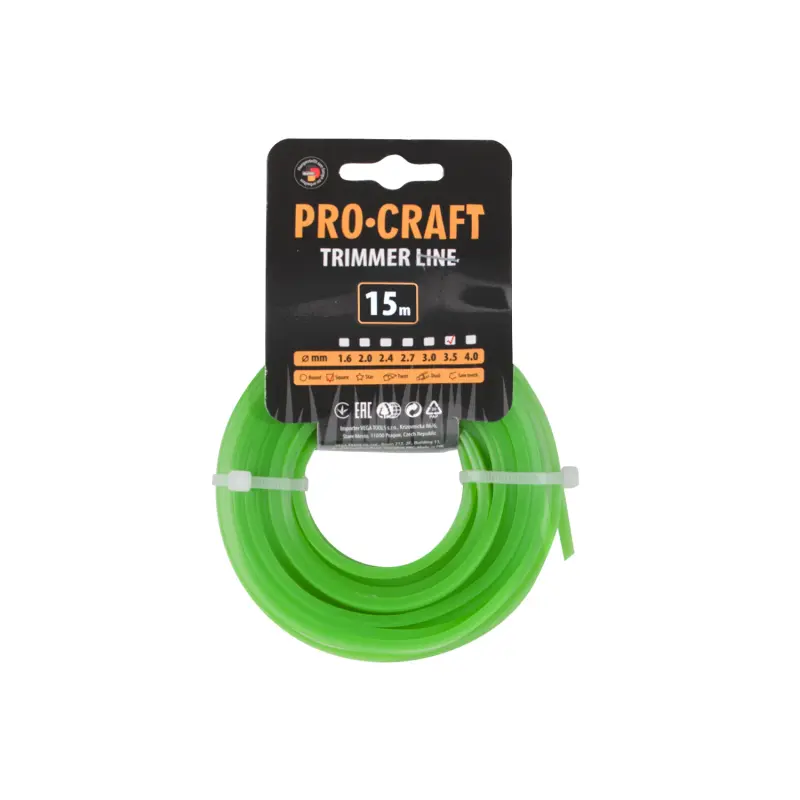 Struna žacia (3.5mm) (15m) štvorec PROCRAFT KV-3.5/15 | KV-3.5/15