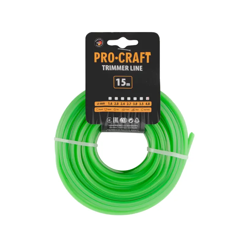 Struna žacia (4mm) (15m) štvorec PROCRAFT KV-4/15 | KV-4/15