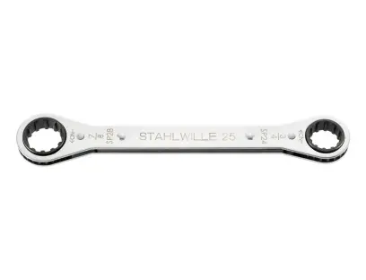 Obojstranný očkový kľúč s račňou 25aSP 8 x 10 Spline-Drive 1/4 x 5/16" Stahlwille 41570810, drážkovaný (STAHL41570810)