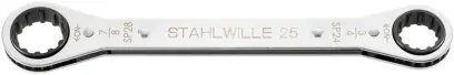 Stahlwille 25aSP 12 x 14 Spline - Double-end ring spanner 3/8x7/16 L.139mm (41571214)