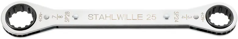 Stahlwille 25aSP 12 x 14 Spline - Double-end ring spanner 3/8x7/16 L.139mm (41571214)