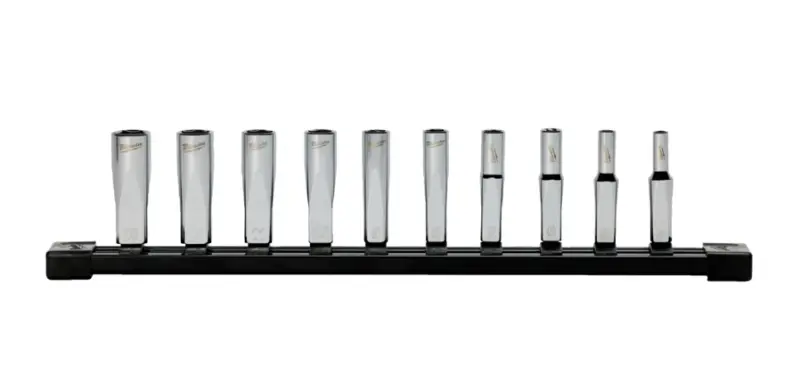 Sada prodloužených nástrčných hlavic Milwaukee 1/4″, 10 ks, 4932501801