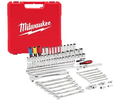 Gola sada Milwaukee 1/4", 1/2" a 3/8" nástavce, bity,  klíče, ráčny, 108 dílů, 4932501845