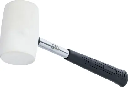 BGS 70139 Gumová palička 250 g, kovová násada, biela hlava priemer. 48 mm