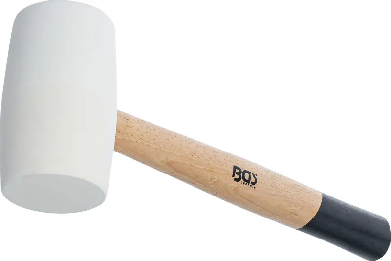 BGS 70140 Gumová palička 750 g, násada Hickory, biela hlava pr. 64 mm