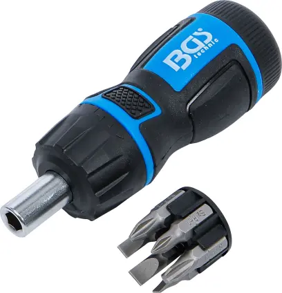 BGS 7898 Mini skrutkovacie bity s prepínacou račňovou rukoväťou 1/4" - 7 dielov