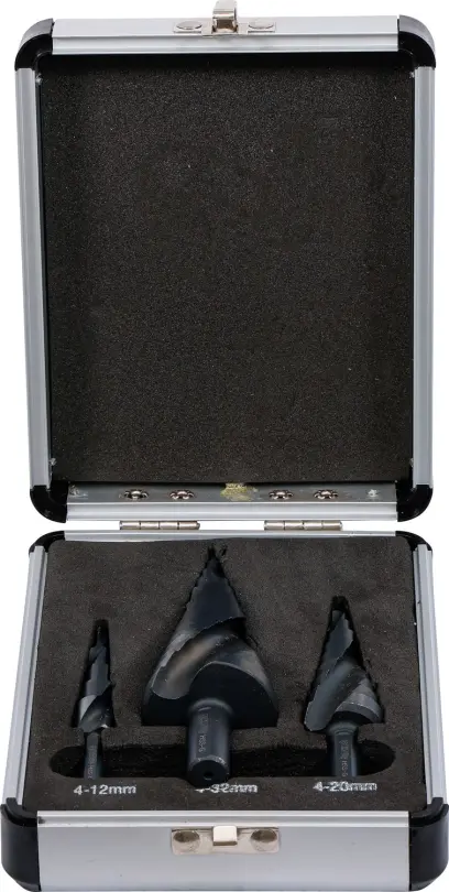 Kraftmann 91945 Stupňovité kužeľové vrtáky pr. 4 ÷ 32 mm v kazete - 3 diely