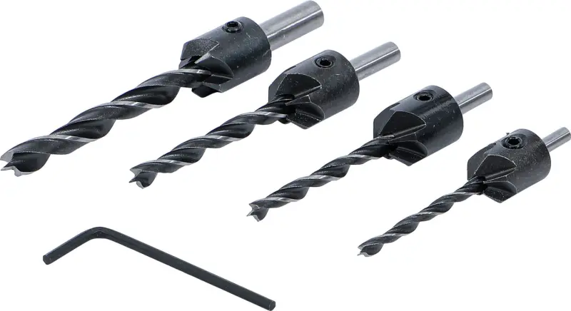 Kraftmann 50790 Vrtáky do dreva so záhlbníkmi - 4 diely