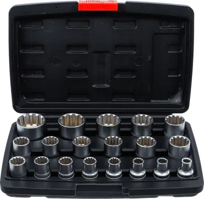 Kraftmann 95101 Nástrčné hlavice 1/2" 8 ÷ 32 mm Gear-Lock - 19 dielov