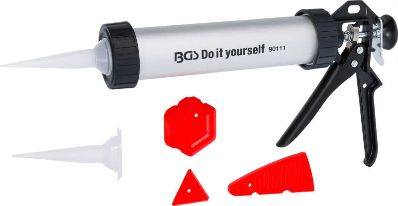 Vytláčacia hliníková pištoľ na patróny Kraftmann 90111 so sadou hladidiel na škáry - 5 dielov (BGS1090111)