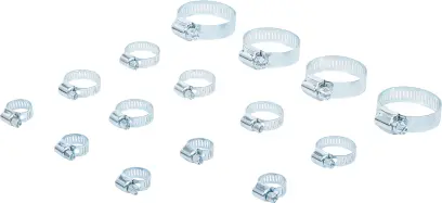 Hadicové spony pr. 10 ÷ 45 mm Kraftmann 88185 - 15 dielov (BGS1088185)