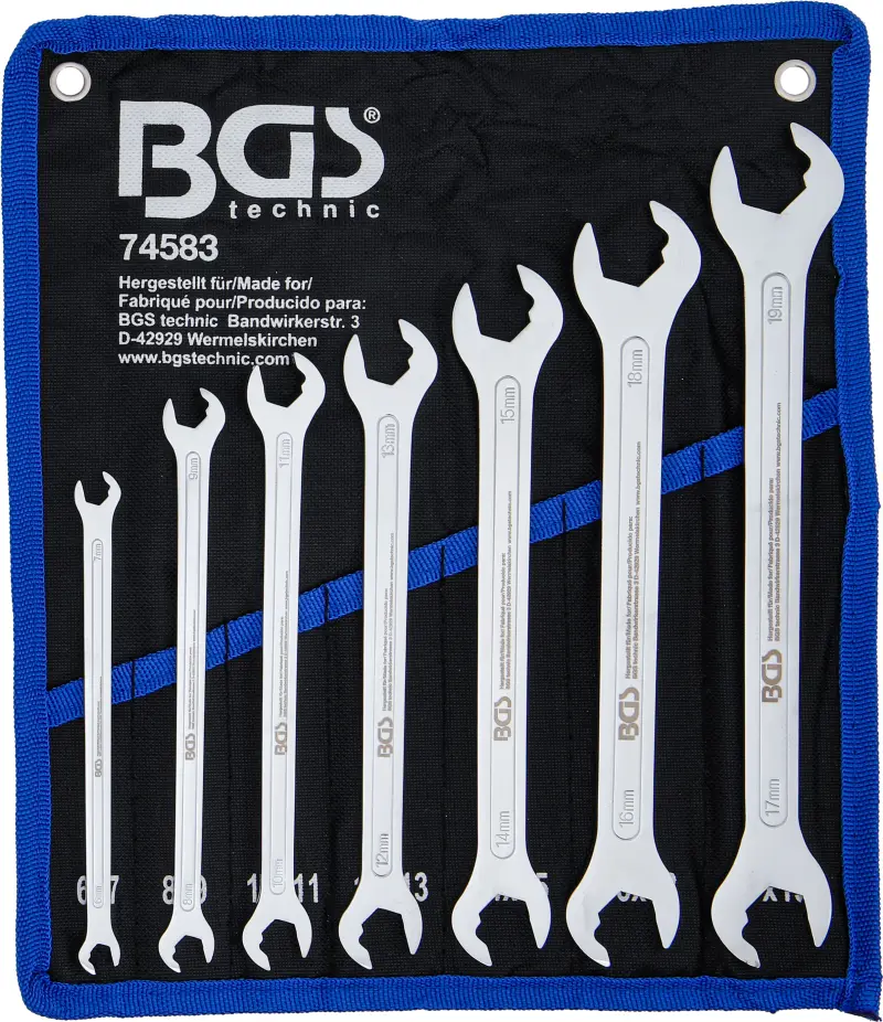 Obojstranné ploché kľúče 6 ÷ 19 mm BGS 74583 - 7 dielov (BGS1074583)