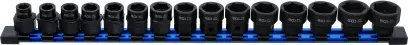 Nástrčné hlavice 1/2" 6hran 10 ÷ 24 mm BGS 74700, rázové - 15 dílů (BGS1074700)