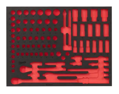 Náhradní pěnová vložka Milwaukee do vozíku 46"/36" pro 1/2" ráčnu a hlavice, prázdná pro 85 ks, 4932502090