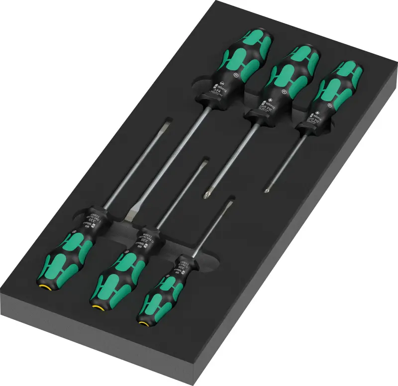 Wera 150128 Náraďový modul - penová vložka 9718. Skrutkovače Kraftform Serie 300 SL, PH, PZ. Súprava 2 - 7 dielov (W05150128001)