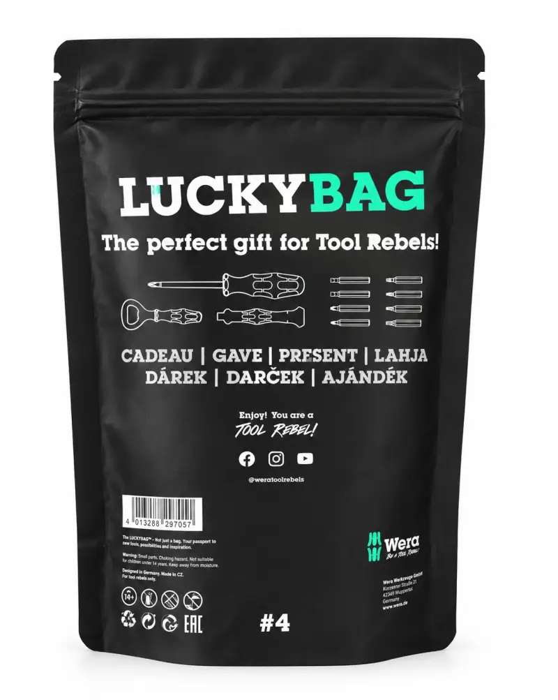 WERA 136056 Šroubovák a bity s otevírákem. Sada Wera LuckyBag 11 ks (W05136056001)