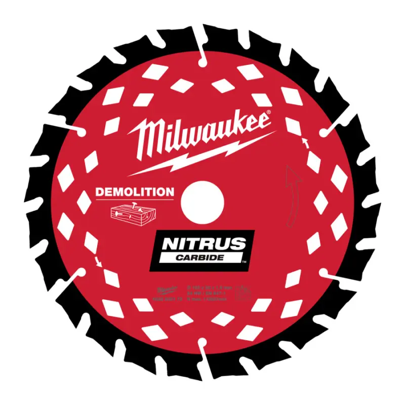 Demoliční kotouč na dřevo s hřebíky 165 x 20 mm Milwaukee CSB P WD 165X20X1.6X24ATB NITRUS CARBIDE, 4932502172