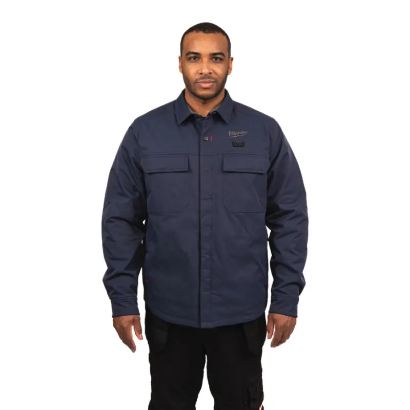 Aku HEXON vyhřívaná košilová bunda Milwaukee M12 HSJBLU-O (XXXL), modrá, pánská, bez aku, 4932500685