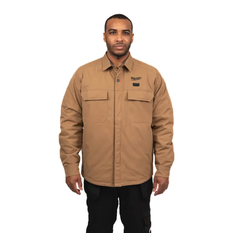 Aku HEXON vyhřívaná košilová bunda Milwaukee M12 HSJBG-O (XXXL), béžová, pánská, bez aku, 4932500697