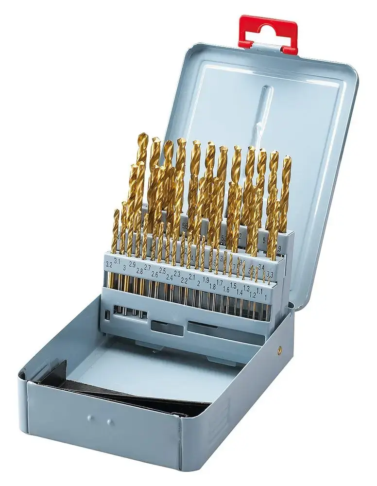 Bernardo 41-1015 Špirálové vrtáky HSS pr. 1 ÷ 6 mm TiN (Sada 51 ks) (BER411015)