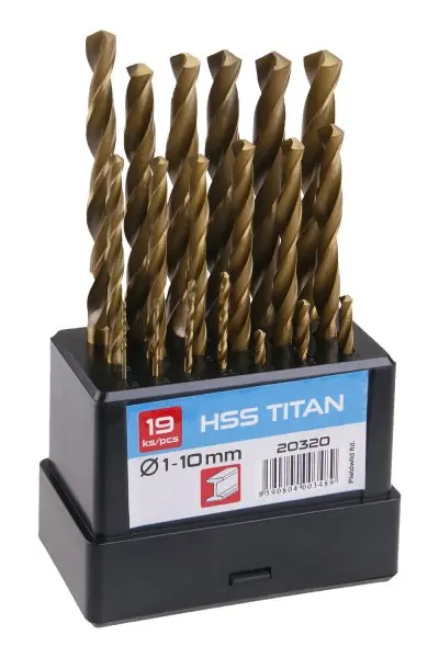 Sada HSS TITAN vrtáků 19ks,1-10x0.5mm (L20320)