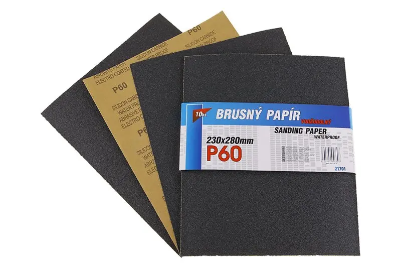 Šmirgľový papier 230x280mm P60 10ks Waterproof, Levior 21701 (L21701)