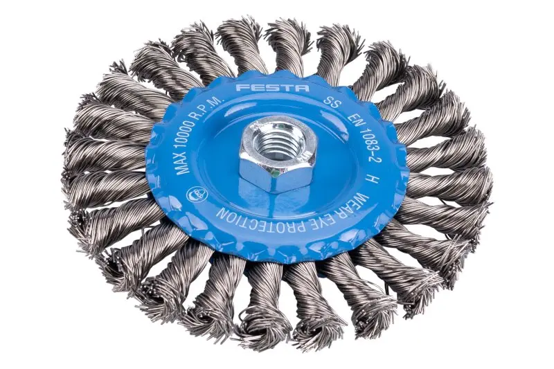 Rotačná kefa radiálna, Kopírovať nerezová oceľ FESTA 125 mm M14 (L22040)
