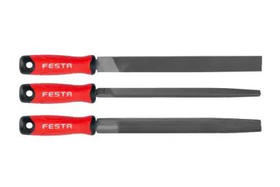 Pilníky 3ks 250mm (plochý, pologuľ, trojhr), FESTA 22185 (L22185)