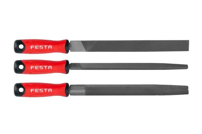 Pilníky 3ks 250mm (plochý, pologuľ, trojhr), FESTA 22185 (L22185)