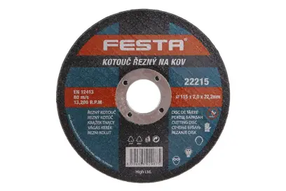 Kotúč rezný kov 115x2.0x22.2, FESTA 22215 (L22215)