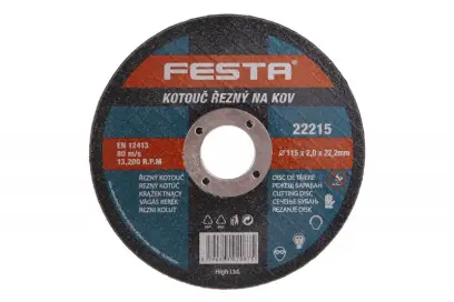 Kotouč řezný kov 115x2.0x22.2 FESTA (L22215)