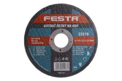 Kotouč řezný kov 115x2.5x22.2 FESTA (L22216)