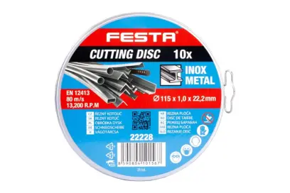 Rezací kotúč FESTA na kov 115x1x22,2 mm na plech bo (L22228)