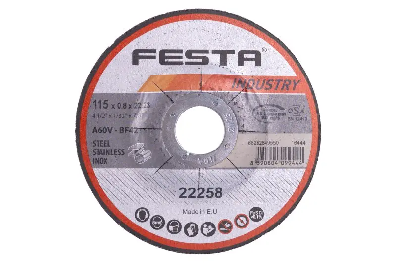 Rezný kotúč FESTA INDUSTRY na kov 115x0,8x22,2 mm (L22258)