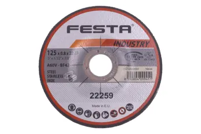 Rezný kotúč FESTA INDUSTRY na kov 125x0,8x22,2 mm (L22259)