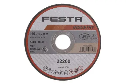 kotúč rezný kov 115x1x22.2 INDUSTRY, FESTA 22260 (L22260)