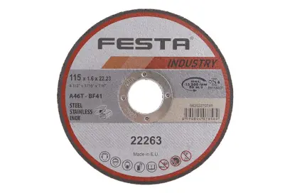 kotúč rezný kov 115x1.6x22.2 INDUSTR, FESTA 22263 (L22263)