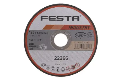 kotúč rezný kov 125x1x22.2 INDUSTRY, FESTA 22266 (L22266)