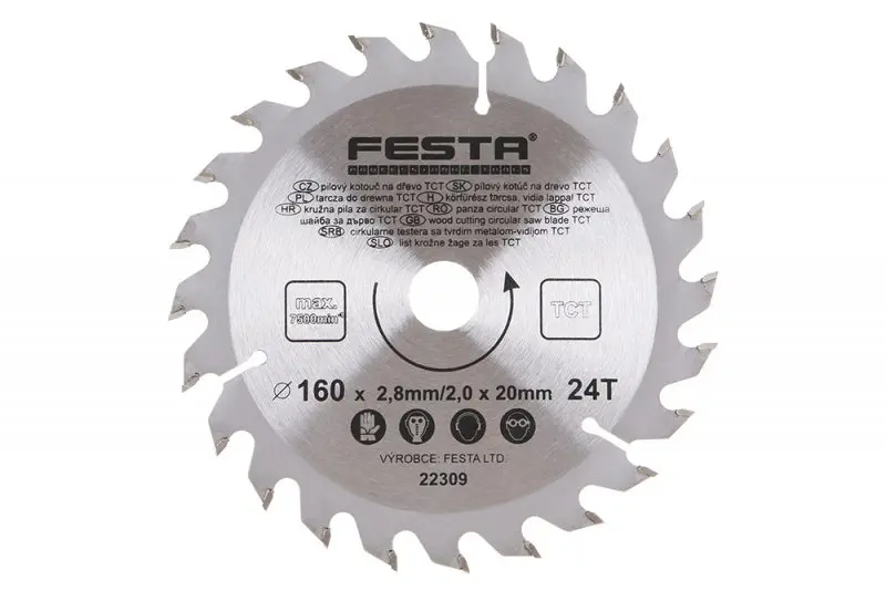 Pilový kot.do dřeva TCT 160mm/2.8/20/24 (L22309)