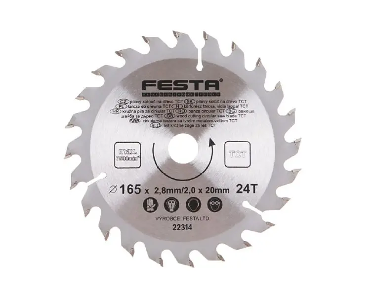 Pílový SK kotúč Festa pr. 165 x 2,8/2,0 x 20 mm (24T) (L22314)