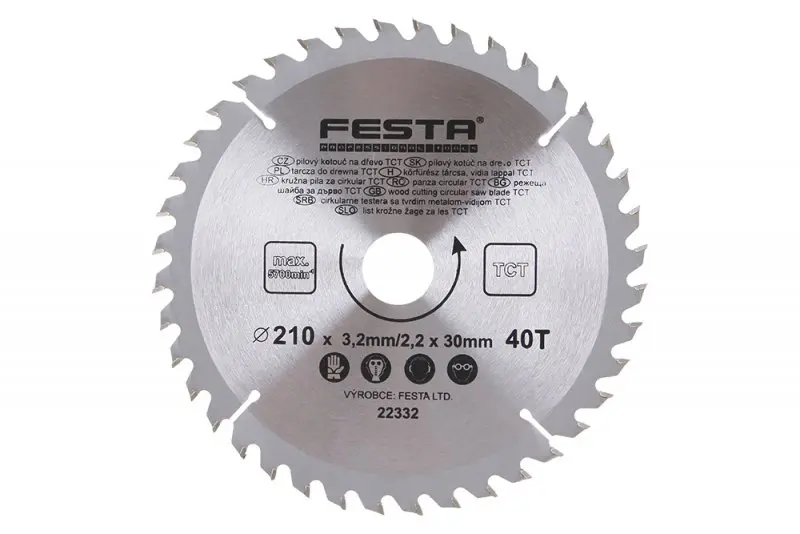 Pilový kot.do dřeva TCT 210mm/3.2/30/40 (L22332)