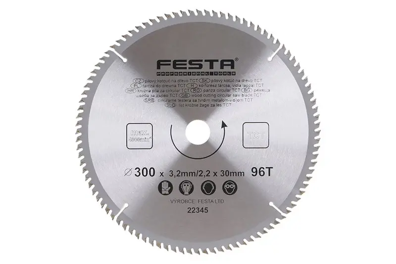 Pilový kotúč SK na drevo Festa TCT priemer 300 x 30 x 3,2 mm Z-96 WZ (L22345)