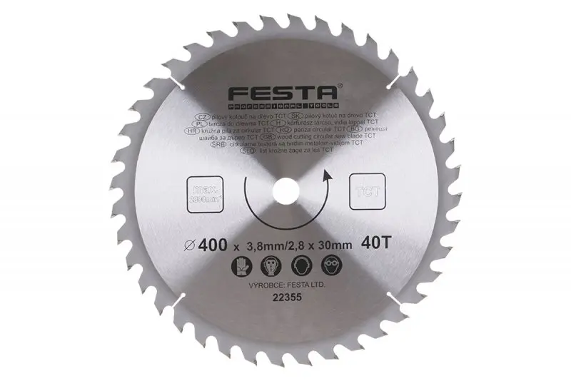 Pilový kot.do dřeva TCT 400mm/3.8/30/40 (L22355)