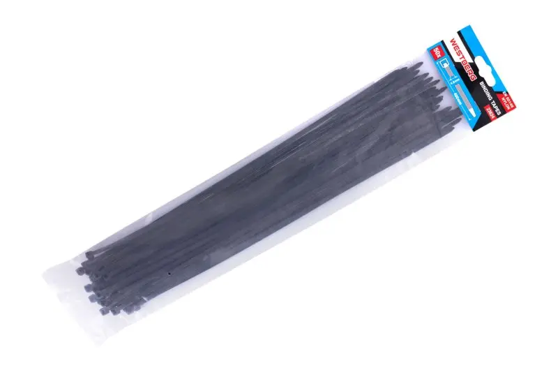 Viazacie pásky 400x4.8mm 50ks čierna, Levior 23824 (L23824)