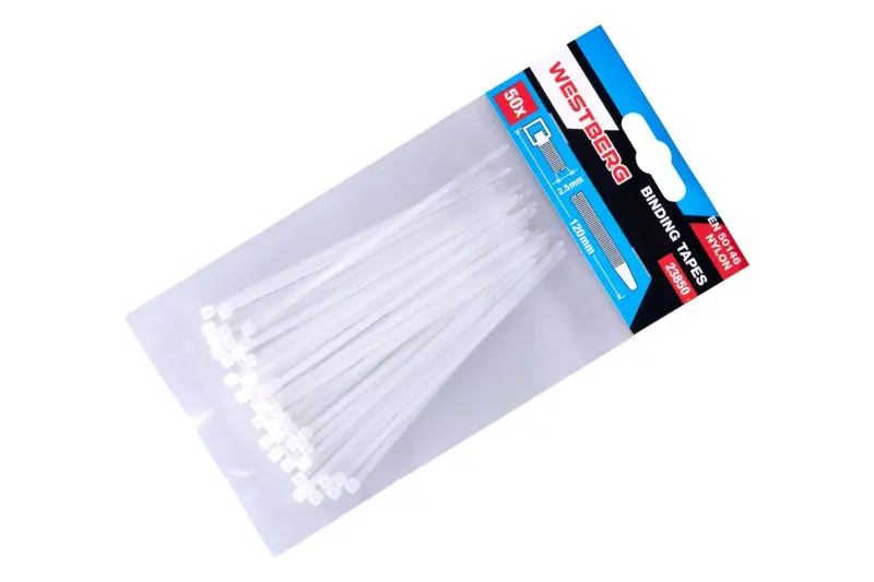 Viazacie pásky 120x2.5mm 50ks biela, Levior 23850 (L23850)